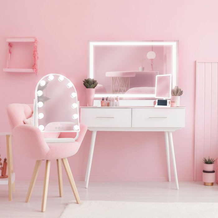 IMPRESSIONS VANITY · COMPANY Curva Arch Tri Tone LED Makeup Mirror, Touch Screen Lighted Vanity